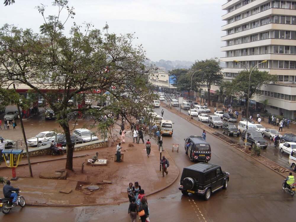 Overhead view of Kampala, Uganda