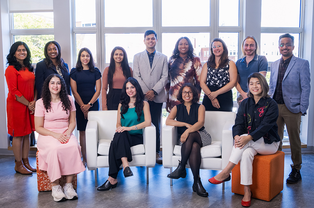 The second cohort of the Bloomberg Harvard City Hall Fellows pose for a group photo.